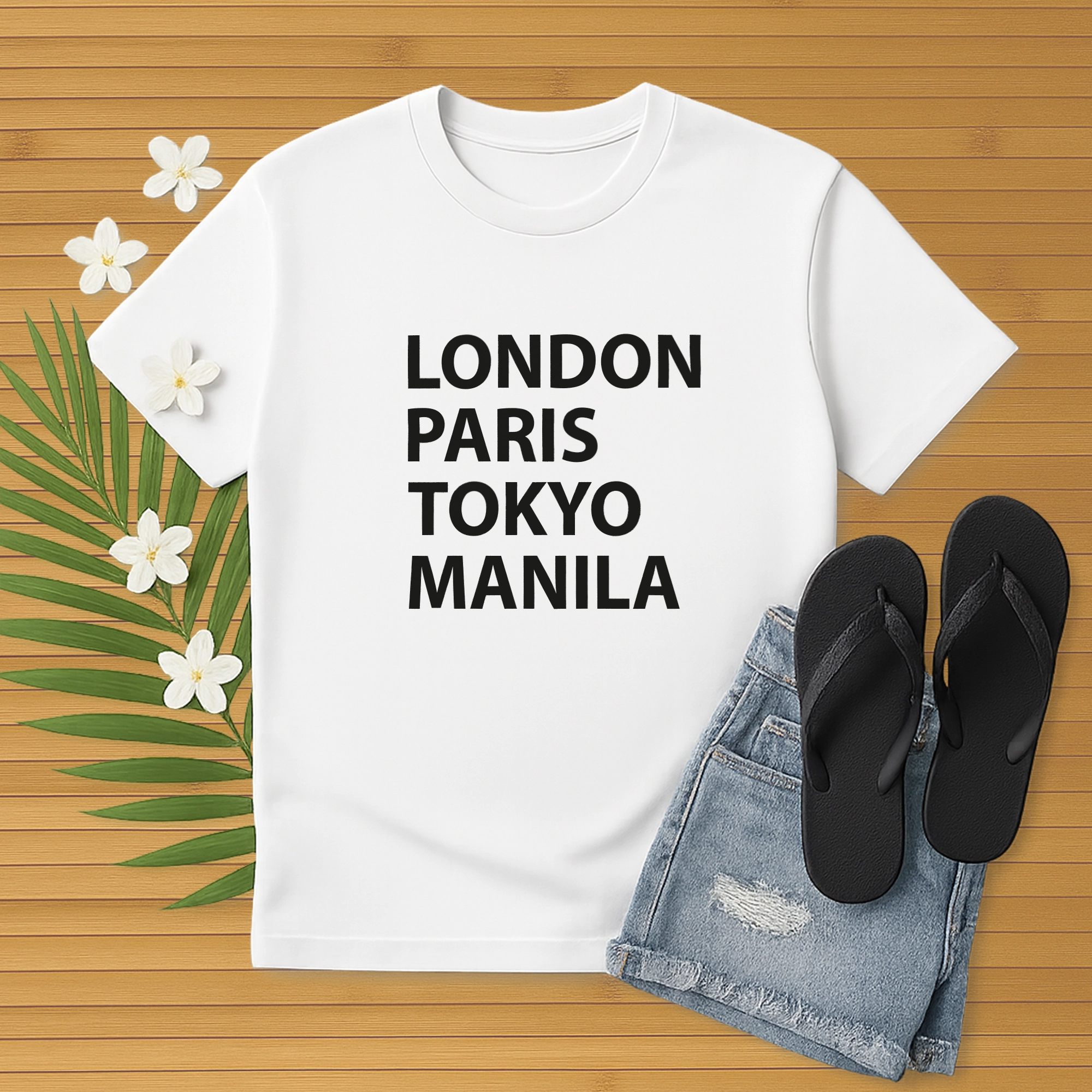 Pinoy Daily - Tshirt Mockup - Front - Laying Down - Manila - Etsy Design 2