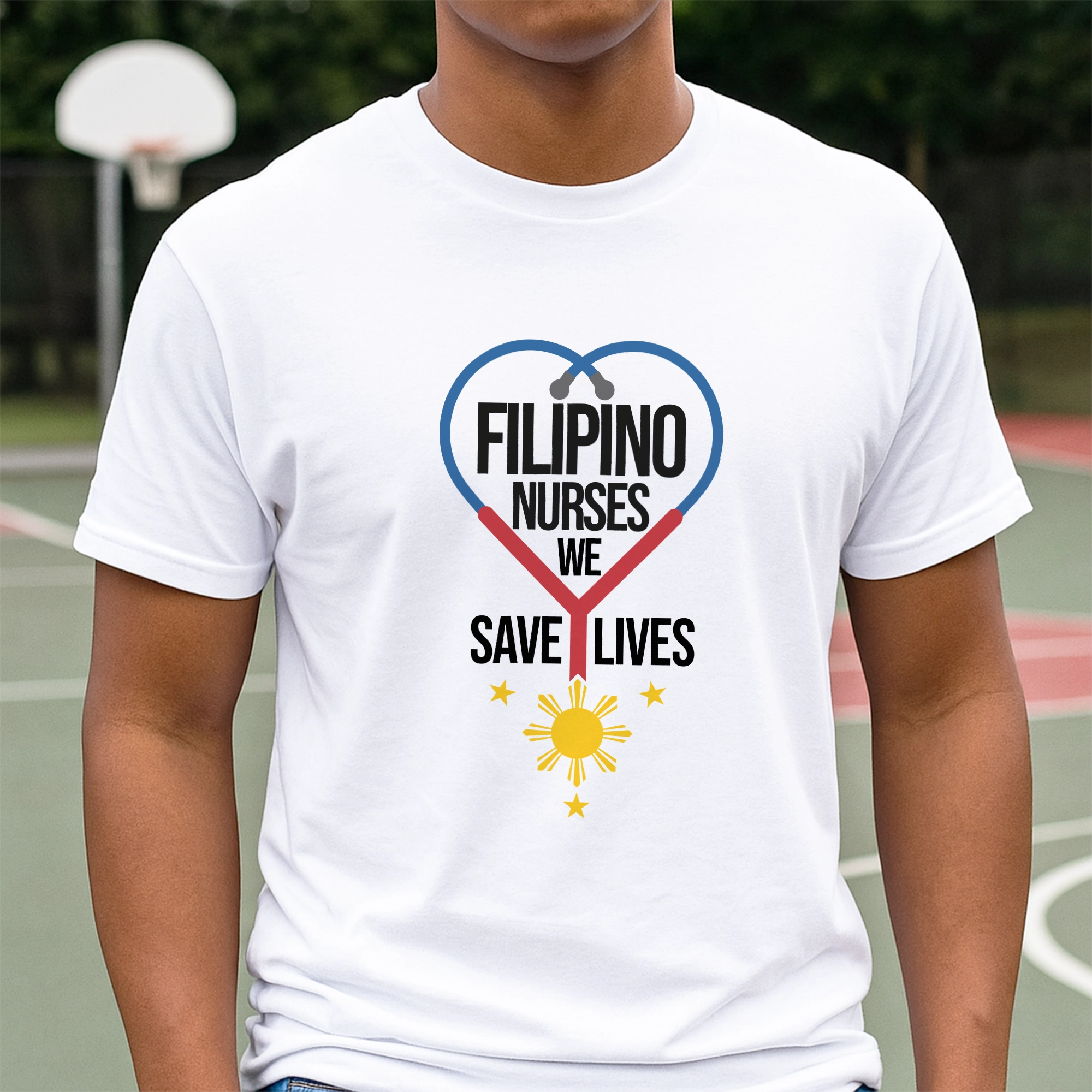 Pinoy Daily - Tshirt Mockup - Front - Man - Filipino Nur - Etsy Design 1