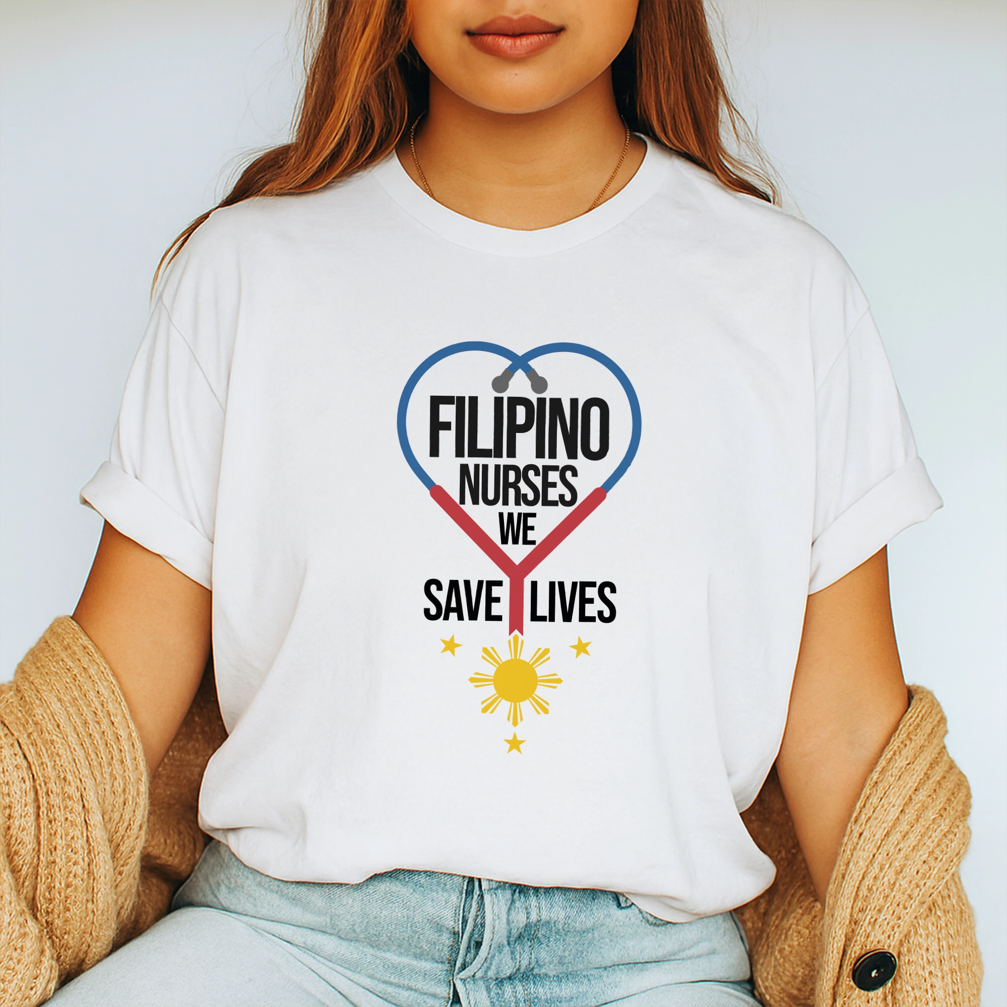 Pinoy Daily - Tshirt Mockup - Front - Woman - Filipino Nurses - Etsy Design 2