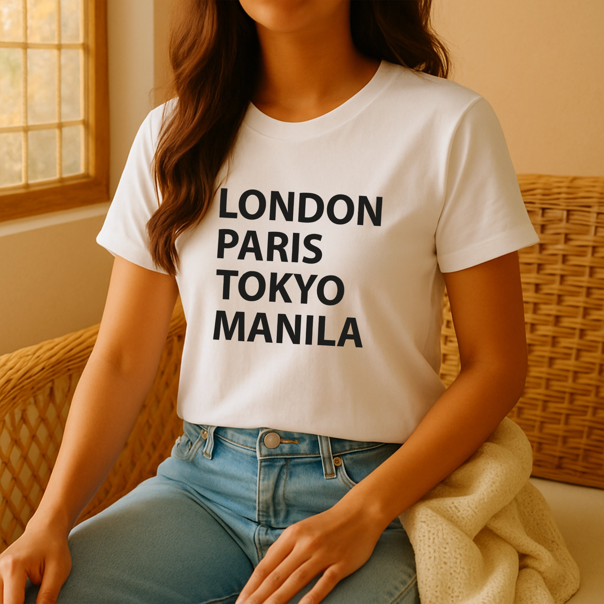 Pinoy Daily - Tshirt Mockup - Front - Woman - Manila - Etsy Design 1