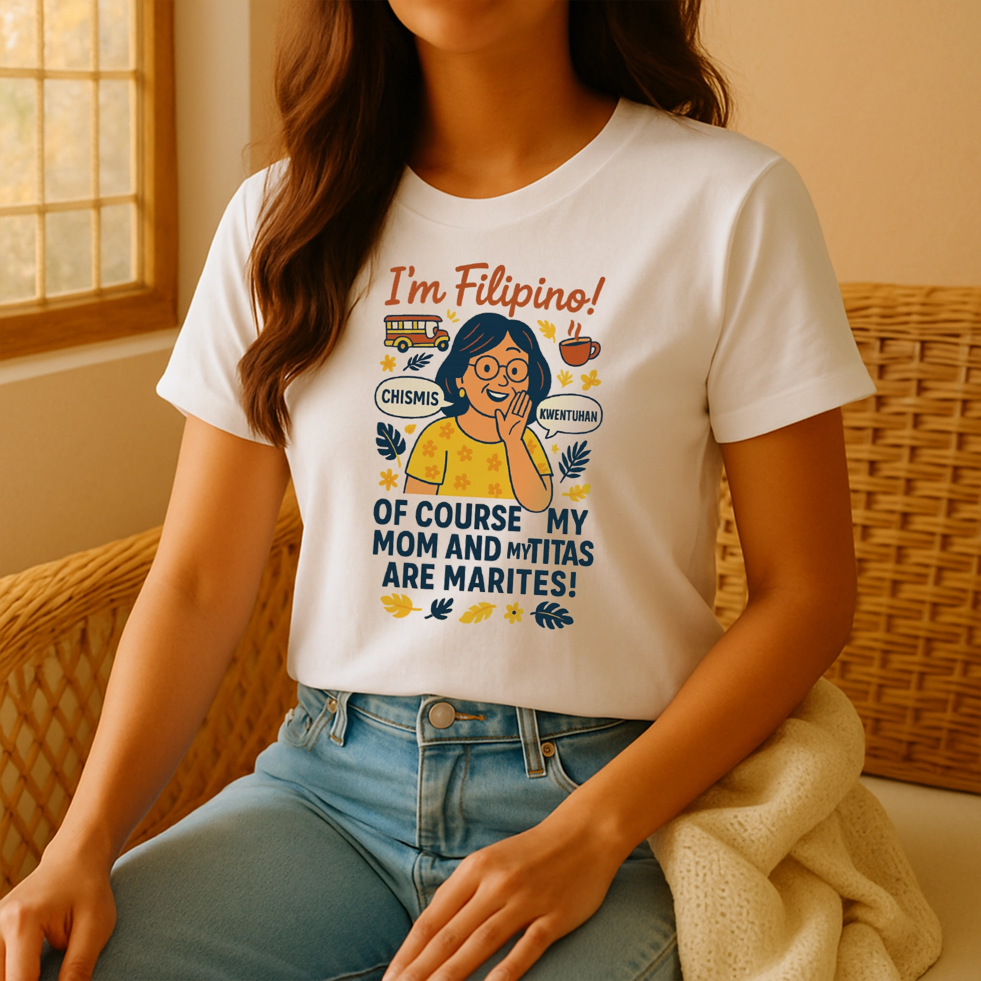 Pinoy Daily - Tshirt Mockup - Front - Woman - Marites - Etsy Design 1