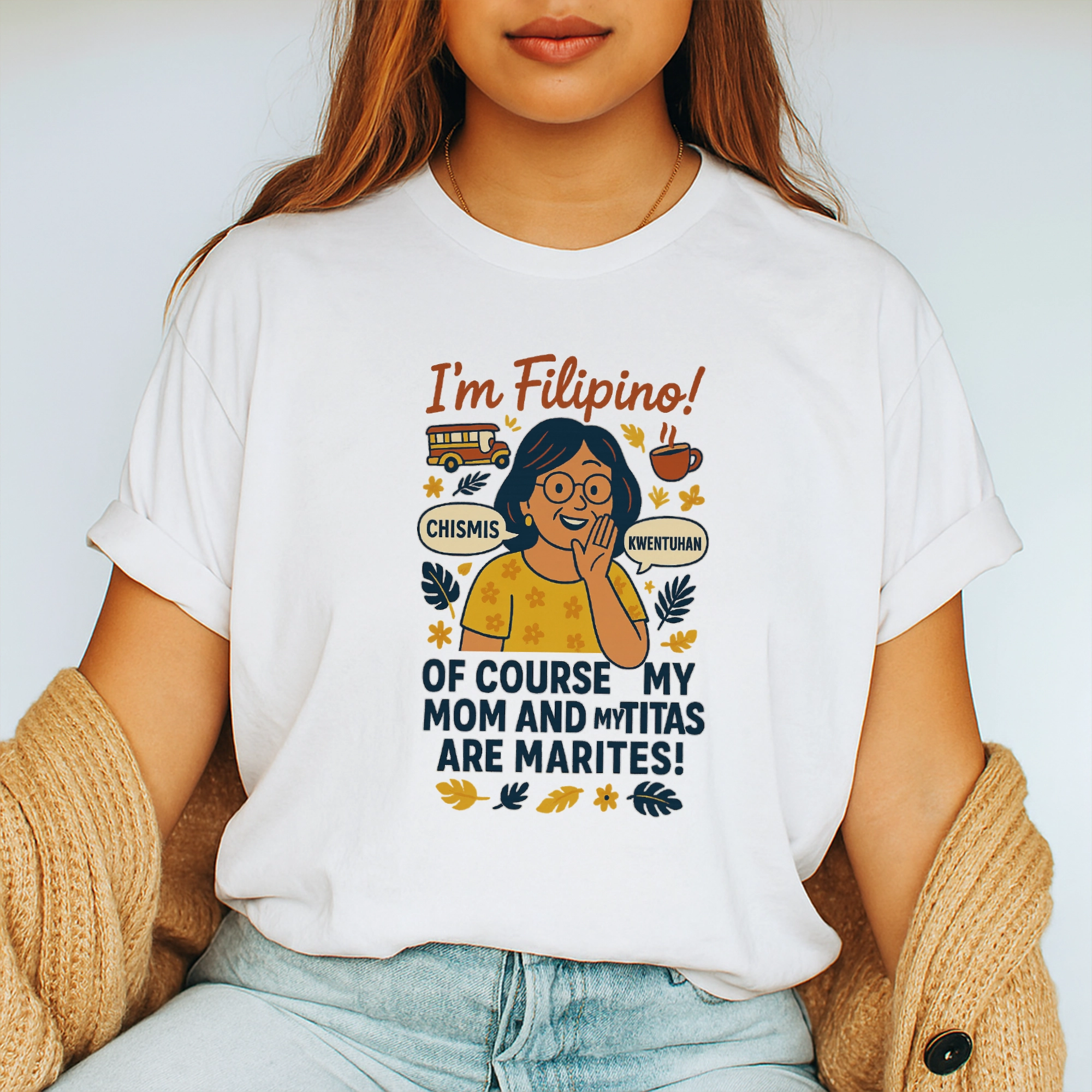 Pinoy Daily - Tshirt Mockup - Front - Woman - Marites - Etsy Design 2
